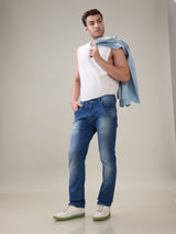 Mens Blue Casual Slim Fit Jeans
