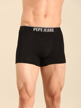 Men's Black Cotton Regular Fit Trunk