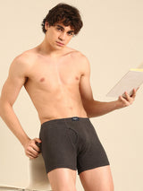 Men's Grey Cotton Regular Fit Trunk