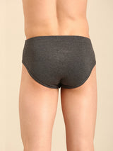Men's Grey Cotton Regular Fit Briefs