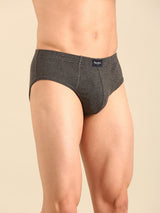 Men's Grey Cotton Regular Fit Briefs