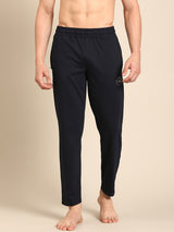 Men's Blue Cotton Regular Fit Track Pant