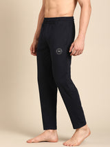 Men's Blue Cotton Regular Fit Track Pant
