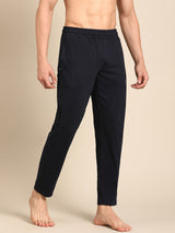Men's Blue Cotton Regular Fit Track Pant