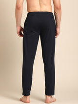 Men's Blue Cotton Regular Fit Track Pant
