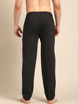 Men's Black Cotton Regular Fit Track Pant