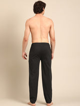Men's Black Cotton Regular Fit Track Pant