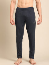 Men's Blue Cotton Regular Fit Track Pant