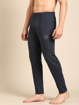 Men's Blue Cotton Regular Fit Track Pant