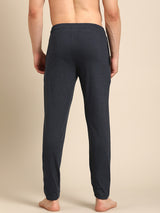 Men's Blue Cotton Regular Fit Track Pant