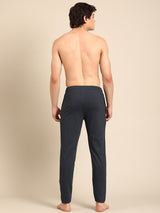 Men's Blue Cotton Regular Fit Track Pant