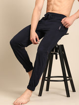 Men's Black Cotton Regular Fit Track Pant
