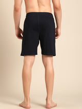 Men's Blue Cotton Regular Fit Shorts