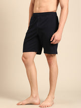 Men's Blue Cotton Regular Fit Shorts