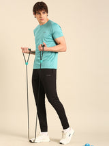 Men's Blue Polyester Regular Fit Tshirt