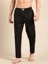 Men's Black Cotton Regular Fit Pyjama