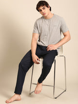 Men's Blue Cotton Regular Fit Pyjama
