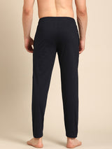 Men's Blue Cotton Regular Fit Track Pant