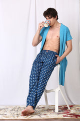 Men's Blue Cotton Regular Fit Pyjama