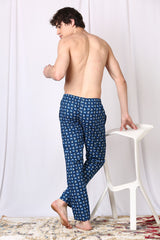 Men's Blue Cotton Regular Fit Pyjama