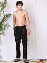 Men's Black Cotton Regular Fit Pyjama