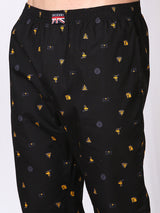 Men's Black Cotton Regular Fit Pyjama