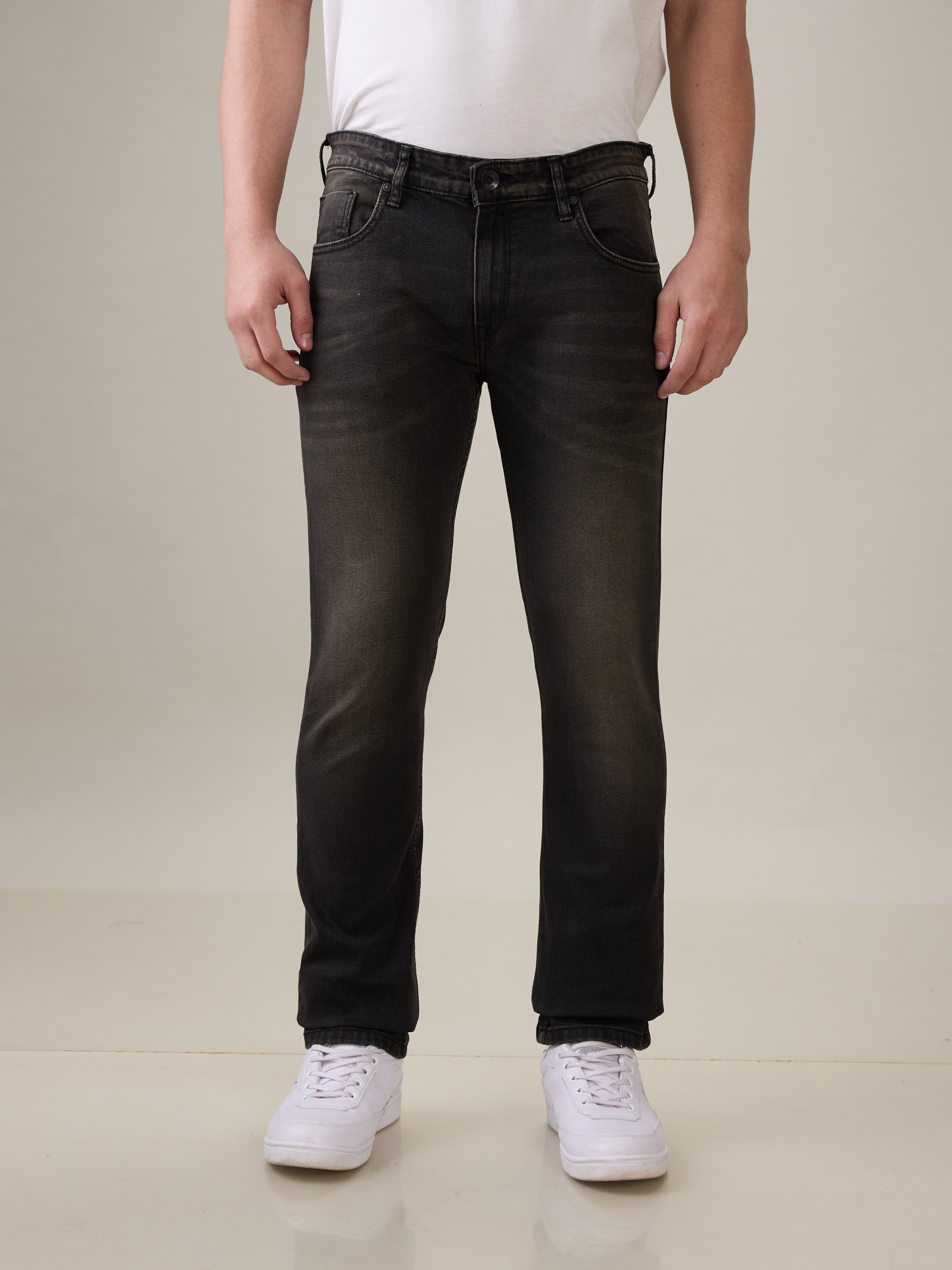 Mens Black Casual Slim Fit Jeans