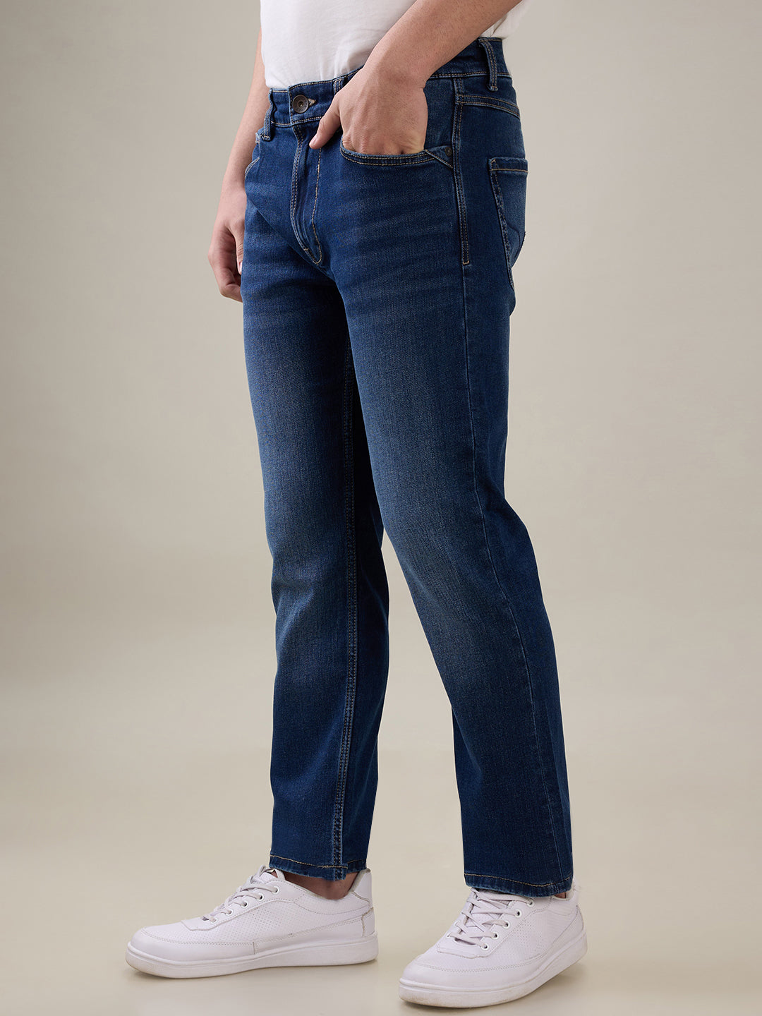 Mens Blue Casual Regular Fit Jeans