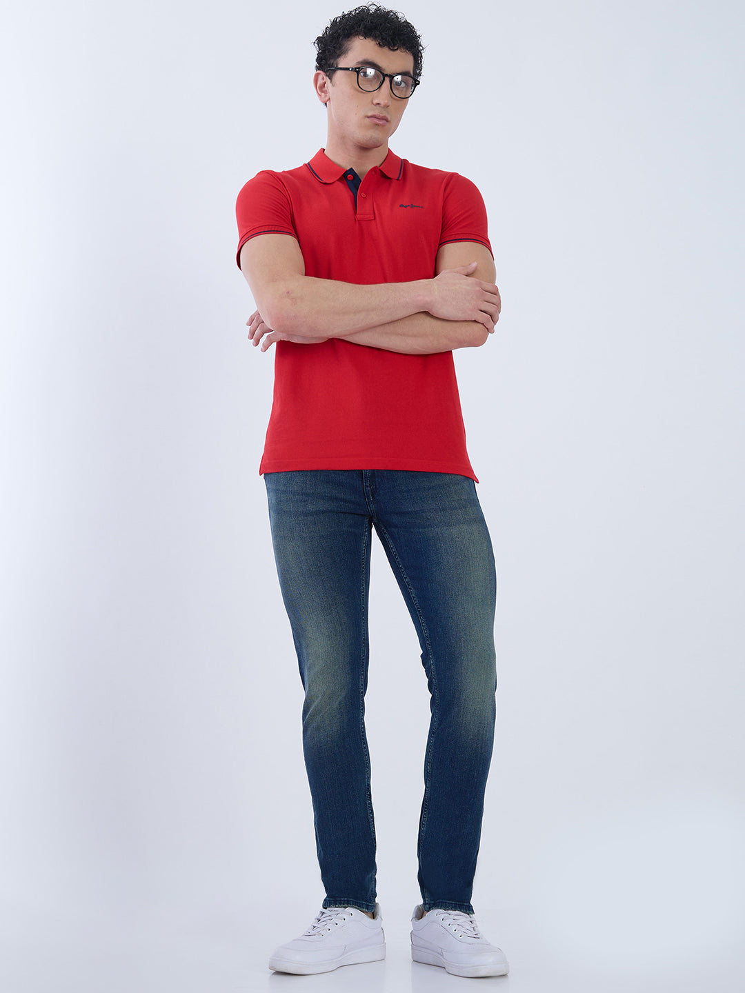 Mens Blue Casual Tapered Fit Jeans
