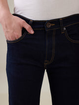 Mens Blue Casual Straight Fit Jeans