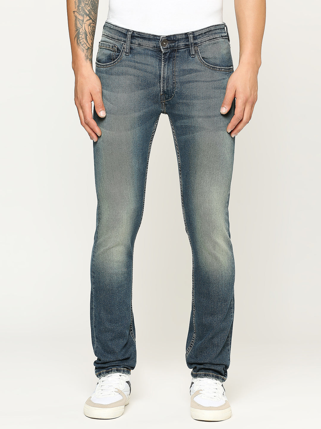 Mens Blue Slim Stretchable Jeans