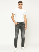 Mens Black Regular Stretchable Jeans