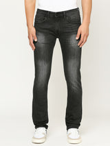 Mens Black Regular Stretchable Jeans