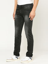 Mens Black Regular Stretchable Jeans