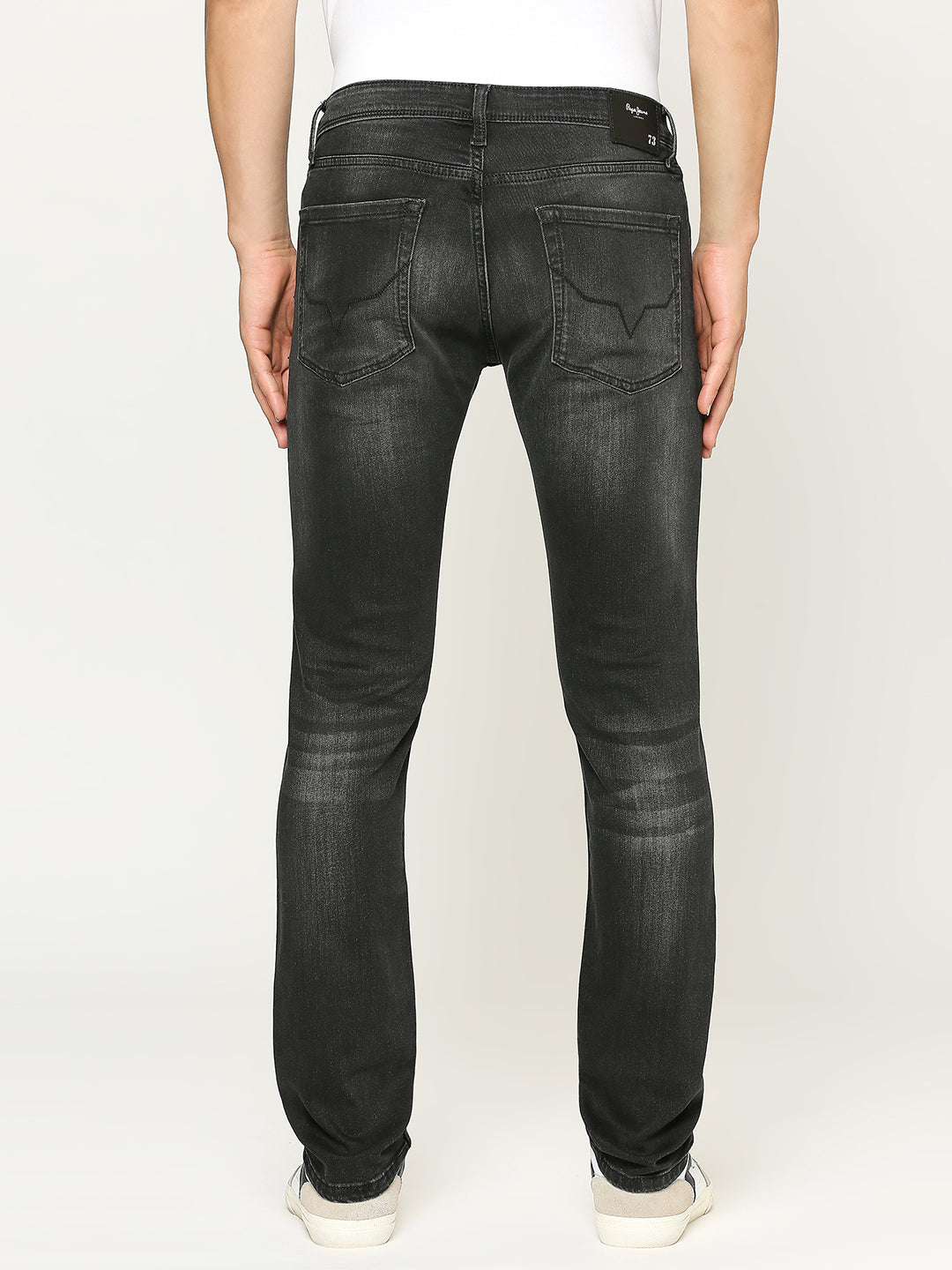 Mens Black Regular Stretchable Jeans