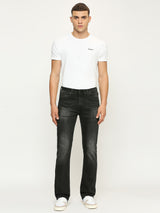 Mens Black Regular Stretchable Jeans