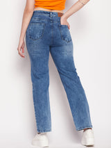 Women's Blue Casual Regular Fit Solid Jeans