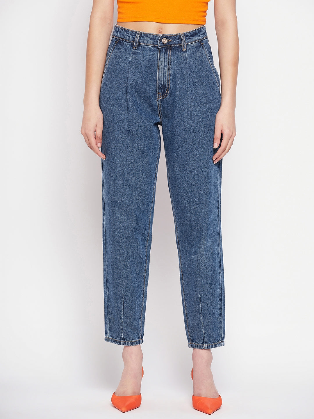 Women's Blue Casual Regular Fit Solid Jeans