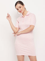 Women's Pink Casual Regular Fit Printed Dress
