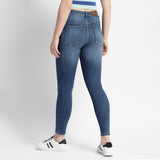 Women's Blue Casual Slim Fit Solid Jeans
