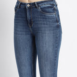 Women's Blue Casual Slim Fit Solid Jeans