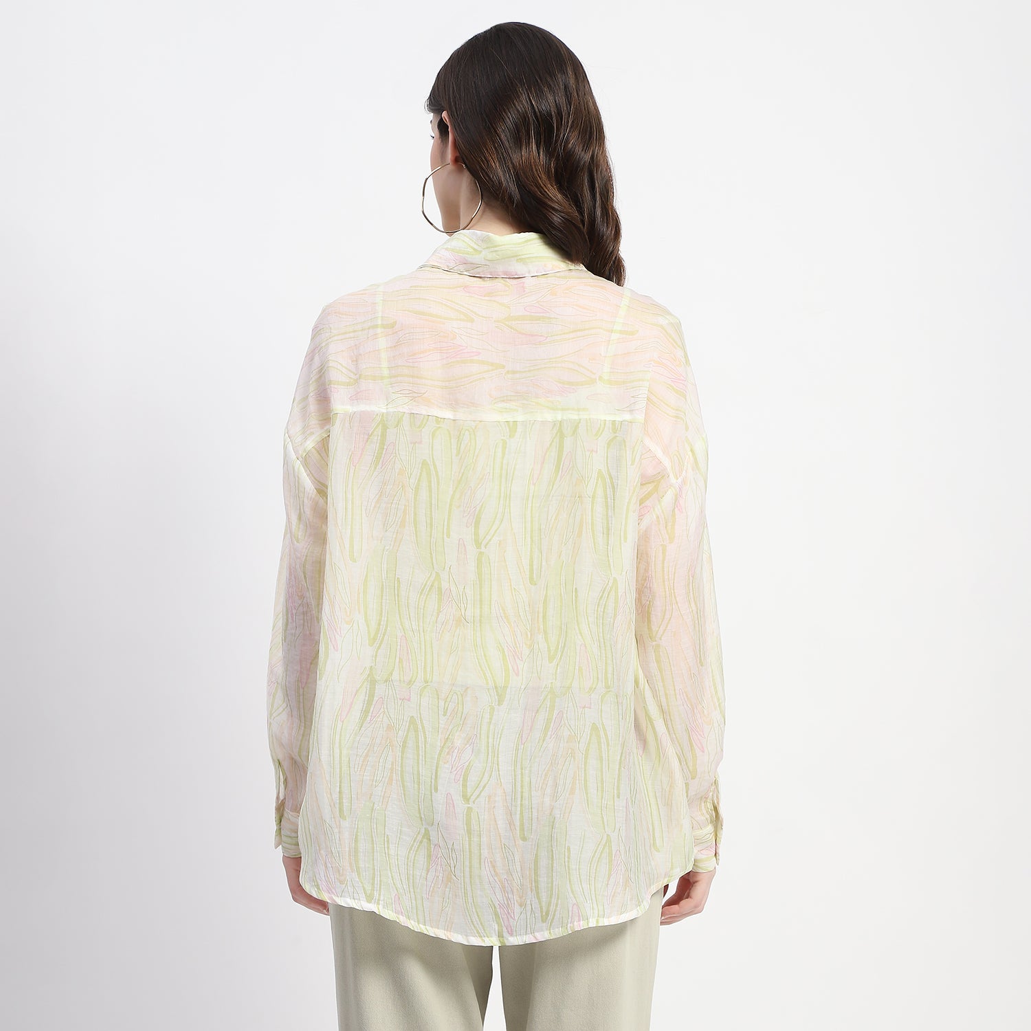 Women's Yellow Casual Regular Fit Printed Full Sleeves Shirt