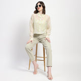 Women's Yellow Casual Regular Fit Printed Full Sleeves Shirt