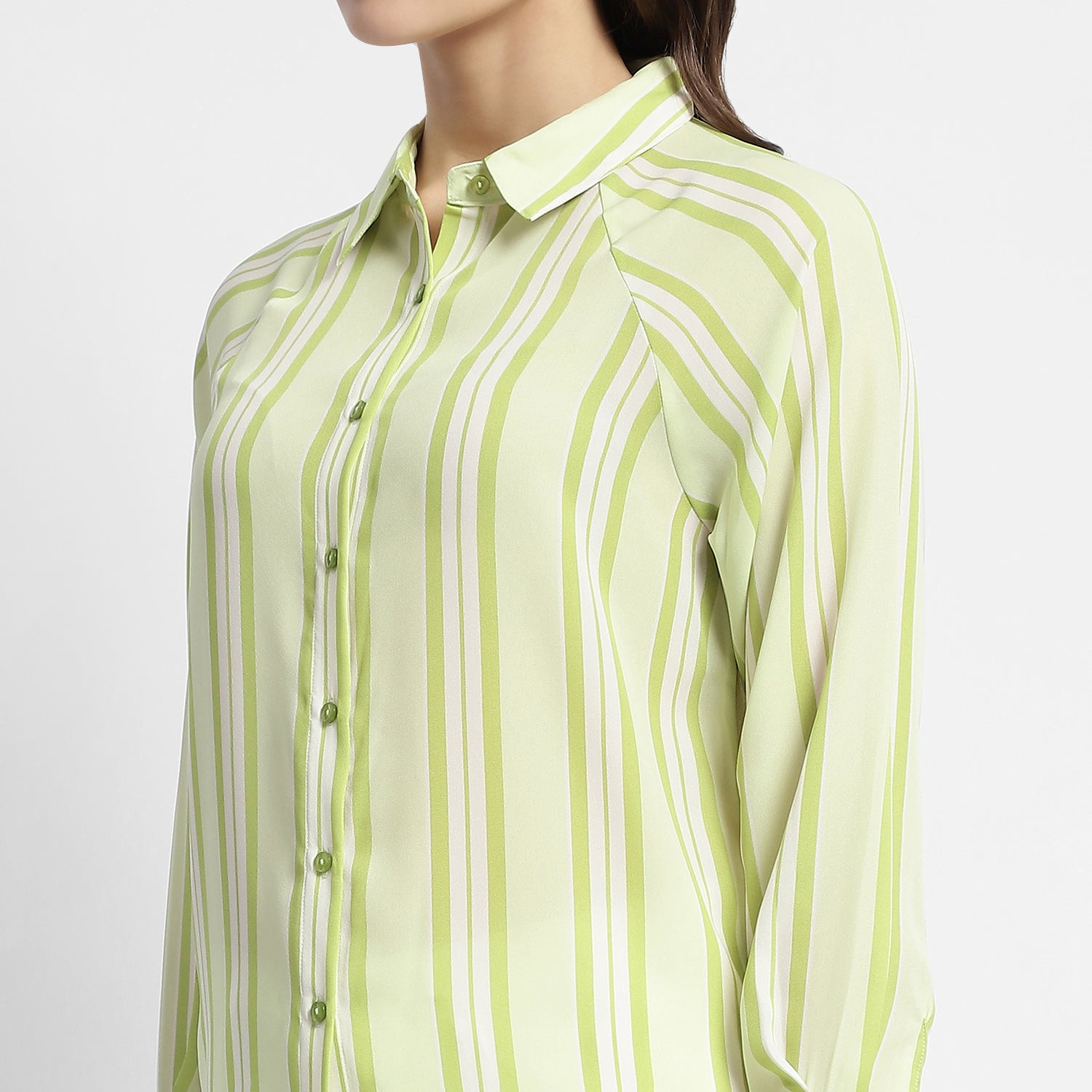 Women's Yellow Casual Regular Fit Striped Full Sleeves Shirt