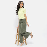 Women's Yellow Casual Regular Fit Printed Haf Sleeves Top