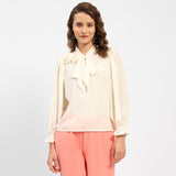 Women's White Casual Regular Fit Solid Full Sleeves Shirt