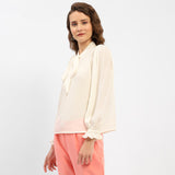 Women's White Casual Regular Fit Solid Full Sleeves Shirt