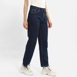 Women's Blue Casual Regular Fit Solid Jeans