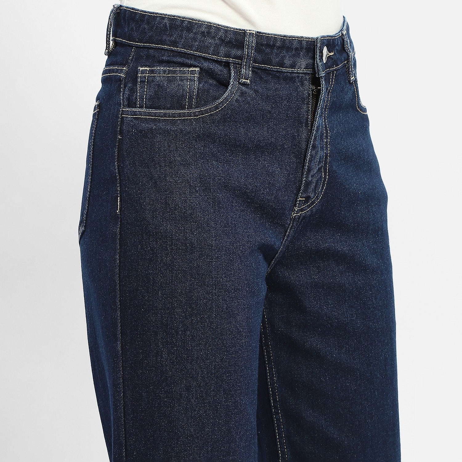 Women's Blue Casual Regular Fit Solid Jeans