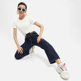 Women's Blue Casual Regular Fit Solid Jeans